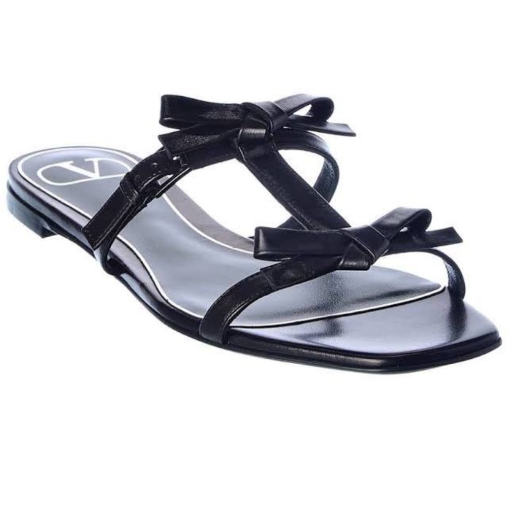 Authentic Valentino Garavani French Bows Leather Sandals